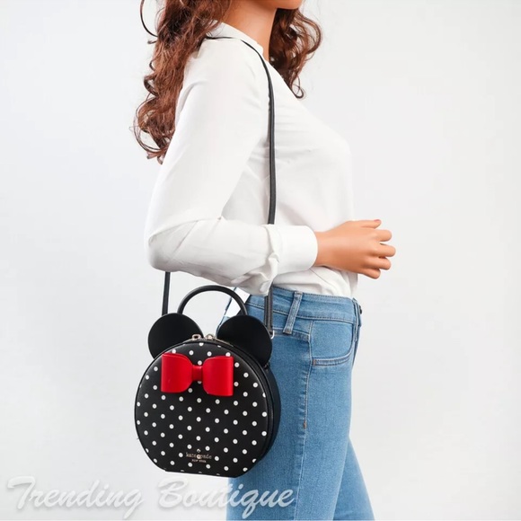 Disney x Kate Spade Minnie Mouse Crossbody Bag in Black Multi - Picture 3 of 10